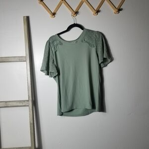 FLOWER & FEATHER WOMEN'S GREEN BLOUSE SIZE XL